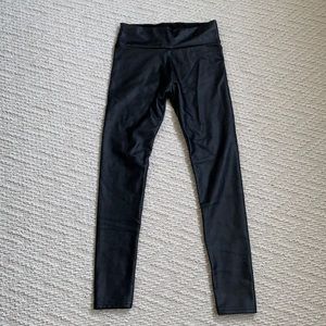 Lined thicker vegan leather leggings